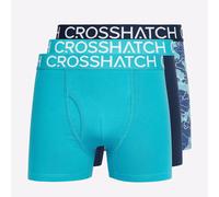 Crosshatch Lynol 3-Pack Casual Comfort Designer Boxer Shorts Mens Teal
