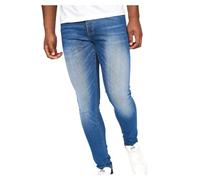 Crosshatch Men’s Barbeck Slim Fit Denim Jeans with Branded Belt, Stone Wash Stretch Cotton Trousers, Button Fly & Branded Hardware, W38 L32