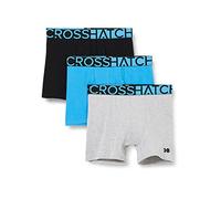 Crosshatch Men’s Dumas Boxer Shorts (Pack of 3), Soft Stretch Cotton Trunks with Bold Branded Elasticated Waistband, Comfort Fit Underwear, Sizes S-XXL, Orange/Blue Pack Options