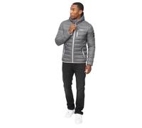 Crosshatch Men’s Hooded Quilted Jacket Black Lightweight Puffer Coat Water-Resistant Warm Winter Coat with Elasticated Cuffs and Zipped Pockets for Everyday Wear Charcoal XL