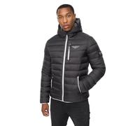 Crosshatch Men’s Puffer Jacket - Lightweight Quilted Winter Coat, Water-Resistant Hooded Bubble Jacket with Zip Pockets Black XL