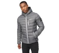 Crosshatch Men’s Puffer Jacket - Lightweight Quilted Winter Coat, Water-Resistant Hooded Bubble Jacket with Zip Pockets Charcoal XXL