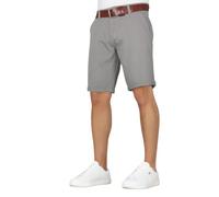 Crosshatch Men’s Slim Fit Stretch Chino Shorts with Belt - Casual Summer Golf Shorts, Beige, Grey, Navy, Black, Khaki, White Grey 40