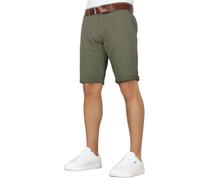 Crosshatch Men’s Slim Fit Stretch Chino Shorts with Belt - Casual Summer Golf Shorts, Beige, Grey, Navy, Black, Khaki, White Khaki 40