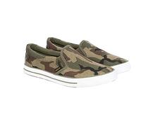 Crosshatch Men Trainers Slip On Canvas Plimsolls Pumps Casual Flat Gym Shoe Size 11 Green Camo
