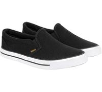 Crosshatch Men Trainers Slip On Canvas Plimsolls Pumps Casual Flat Gym Shoe Size 8 Black