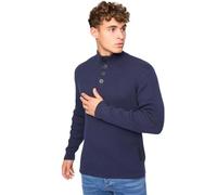 Crosshatch Mens 1/4 Zip Cotton Rich Sweatshirt Cardigan Button Jumper Knitwear Sweater by JeanBase Navy - 1/4 Button XL