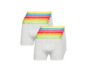 Crosshatch Mens 12 Pack of Astral Boxers in Grey - Size Small