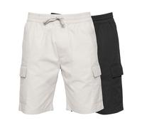 Crosshatch Mens 2 Pack of Kathos Cargo Shorts in Multi colour - Multicolour Cotton - Size Large