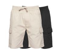 Crosshatch Mens 2 Pack of Kathos Cargo Shorts in Multi colour - Multicolour Cotton - Size Medium
