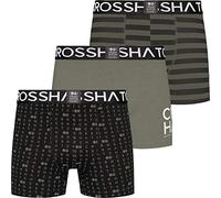 Crosshatch Mens 3 Pack Boxer Shorts Underwear Trunks Gridline Boxers Promotional, Deep Lichen Green - Gridline, S