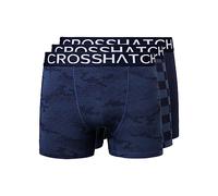 Crosshatch Mens 3 Pack Boxer Shorts Underwear Underpants Trunks Multipack Boxers(XL,Bresler-Navy)