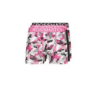 Crosshatch Mens Crystaline Three Pack Open Fly Boxers Shorts Fuchsia XXL