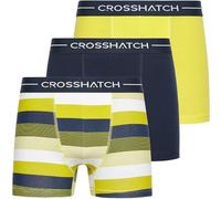 Crosshatch Mens 3 Pack Designer Boxers Shorts Underwear Trunks Multipack Set, Avocet - Yellow, XL