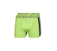 Crosshatch Men's 3 Pack Knightling Style Boxer Short (L/GREEN)