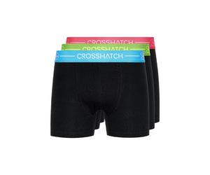 Crosshatch Mens 3 Pack of Astral Boxers in Black Cotton - Size Medium