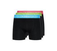 Crosshatch Mens 3 Pack of Astral Boxers in Black Cotton - Size Small