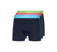 Crosshatch Mens 3 Pack of Astral Boxers in Blue Cotton - Size Small