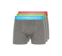 Crosshatch Mens 3 Pack of Astral Boxers in Grey Cotton - Size Large