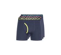 Crosshatch Mens Trioglow Three Pack Open Fly Boxers Shorts Blueberry XL