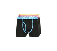 Crosshatch Mens Trioglow Three Pack Open Fly Boxers Shorts Black XXL