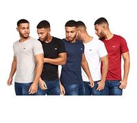 Crosshatch Mens 5 Pack Graphic Tee Multipack Gift Holiday Crew Neck T-Shirt Short Sleeve - Multi Plain XXL
