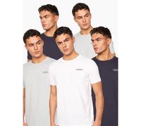 Crosshatch Mens 5 Pack of Bailtee Print T-Shirts in Multi colour - Multicolour Cotton - Size X-Large