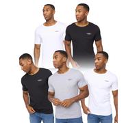 Crosshatch Mens 5 Pack of Basic Standard T-Shirts in Multi colour - Multicolour Cotton - Size Large