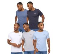 Crosshatch Mens 5 Pack of Basicblues T-Shirts in Multi colour - Multicolour Cotton - Size Small