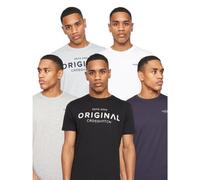 Crosshatch Mens 5 Pack of Wester Print T-Shirts in Multi colour - Multicolour Cotton - Size 2XL