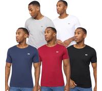 Crosshatch Mens 5 Pack T Shirt Multipack Crew Neck Plain Basic Tee Cheap Sale Short Sleeve Top Jean Base 5 Pack - Classic 2XL