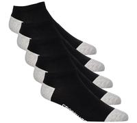 Crosshatch Men's Ankle Socks 5 & 10 Pack Trainer Cushioned Sports Non-slip Tab Cotton Breathable Low Cut Athletic Running JEAN BASE Black - 5 Pack 6-11