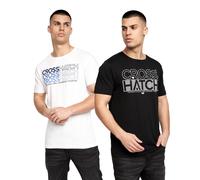 Crosshatch Mens Arnio T-Shirt (Pack of 2)S Black/White BG995