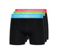 Crosshatch Mens Astral Bright Boxer Shorts (Pack of 3) (Black) - Size Medium