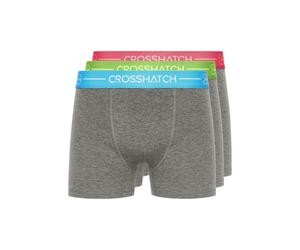 Crosshatch Mens Astral Bright Marl Boxer Shorts (Pack of 3) - Charcoal - XL - Charcoal - 95% Cotton/5% Elastane