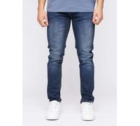 Crosshatch Barbeck Mens Classic Fashion Casual Slim Fit Jeans Blue Tint