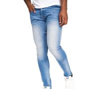 Crosshatch Mens Barbeck Slim Jeans - Light Wash - Light Wash - 38T - 99% Cotton/1% Elastane