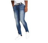Crosshatch Men's Barbeck Slim Jeans, Tinted Blue, 36W / 32L