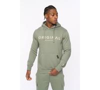 Crosshatch Men's Bardon Hoodie with High Build Graphics in Olive | Size: Large Crosshatch Olive L