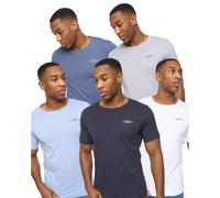 Crosshatch Mens Basicnatural T-Shirt (Pack of 5)S White/Navy/Denim/Blue/Grey Mar