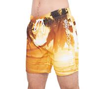 Crosshatch Mens Beach Dream Sunset Swim Shorts (Orange) - Size Small