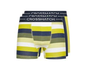 Crosshatch Men's Boxer Shorts 3 Pack, Cotton Blend, Jacquard Underwear | 95% cotton 5% elastane boxer, jacquard fabric, branded elastic waistband, comfortable everyday underwear with a flexible fit