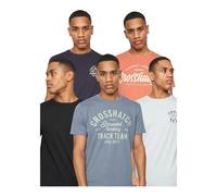 Crosshatch Mens Brandax Assorted Designs T-Shirt (Pack of 5) - Multicoloured - S - Multicoloured