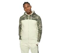 Crosshatch Mens Branton Full Zip Hoodie - Light Olive - S - Light Olive - 60% Cotton/40% Polyester