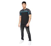 Crosshatch Men's BRIGHTLING CAMO Shoulder/SLV TEE T-Shirt, Black, M