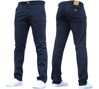 Crosshatch Mens 'Brooks' Stretch Chino Slim Fit Leg Trousers Jeans by JeanBase Navy 42W X 32L