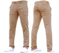 Crosshatch Mens 'Brooks' Stretch Chino Slim Fit Leg Trousers Jeans by JeanBase Sand 36W X 32L