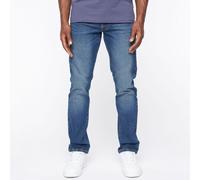 Crosshatch Mens Cadman Straight-Fit Jeans in Blue Cotton - Size 36W/32L
