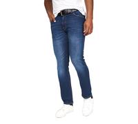Crosshatch Mens Cadman Straight Jeans (Stone Wash) - Navy/Blue - Size 34 Regular