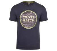 Crosshatch Mens CAMALAR T-Shirt Stylish Crew Neck Camo Logo Comfortable and Casual Short Sleeve Crew Neck Top for Men Navy L